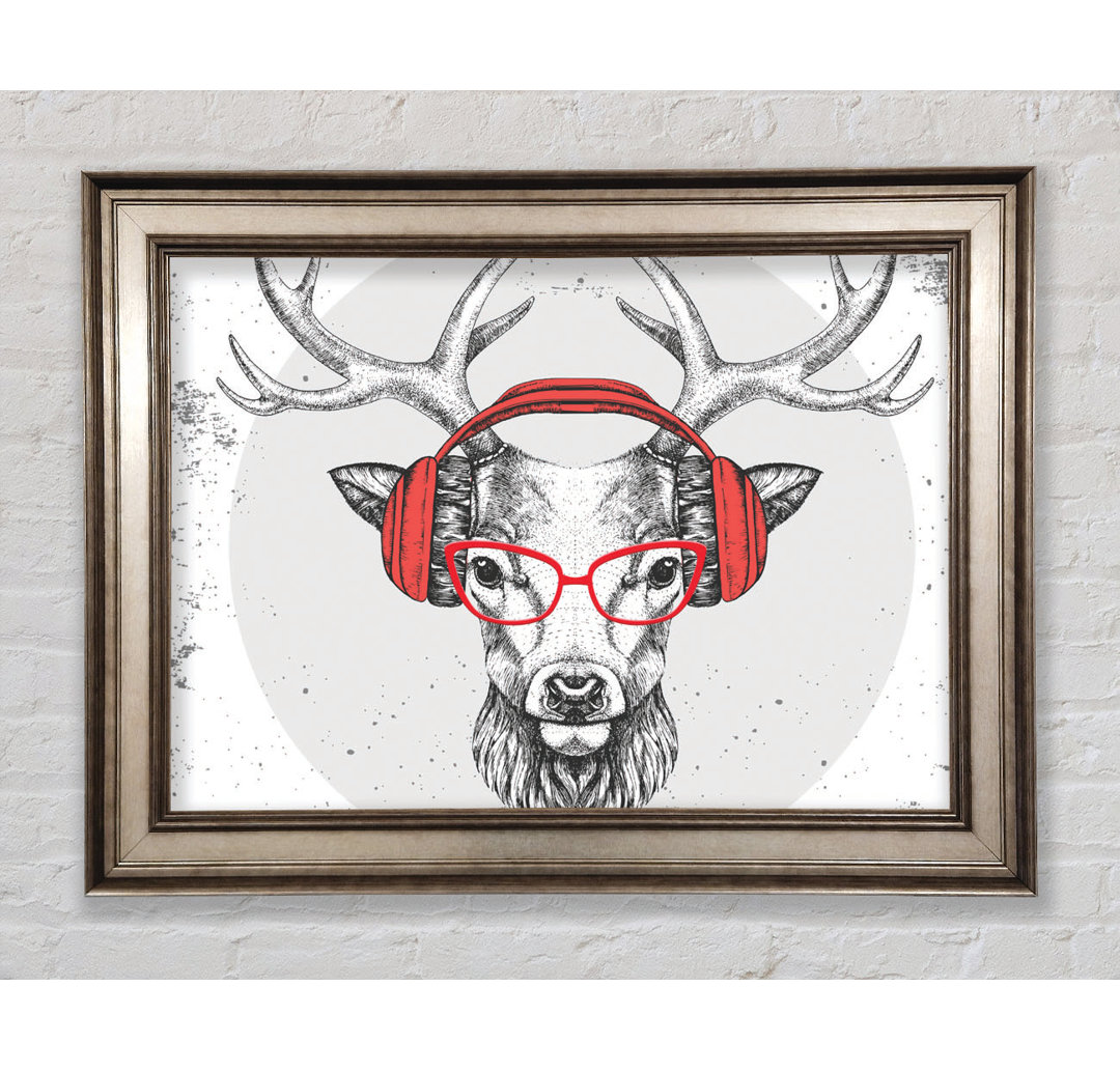 The Stag Headphones - Einzelne Bilderrahmen Kunstdrucke