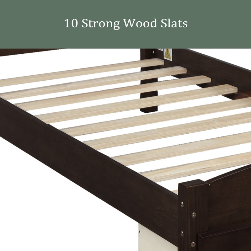 Slat Storage Bed, Espresso