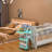Rolling Cart with Drawer & Lockable Wheels, Plastic Shelf Storage Organizer Cart-111378620-129000603