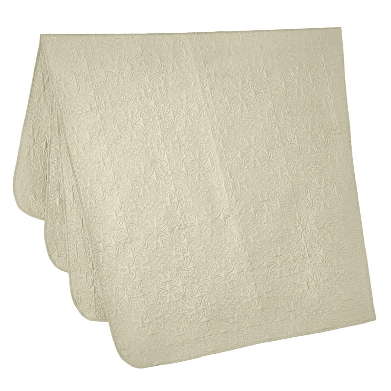 Luca 3-Piece Lightweight Microfiber Oversized Bedspread Set, King Coverlet/Bedspread + 2 King Shams, Beige