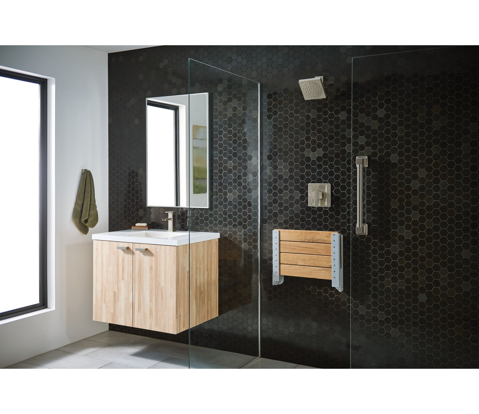 90 Degree Posi-Temp Shower Trim Kit, Brushed Nickel