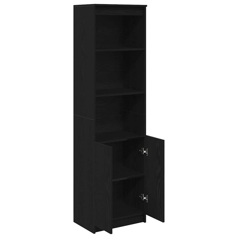 Highboard 50X35x180 Cm Engineered Wood, Black Oak