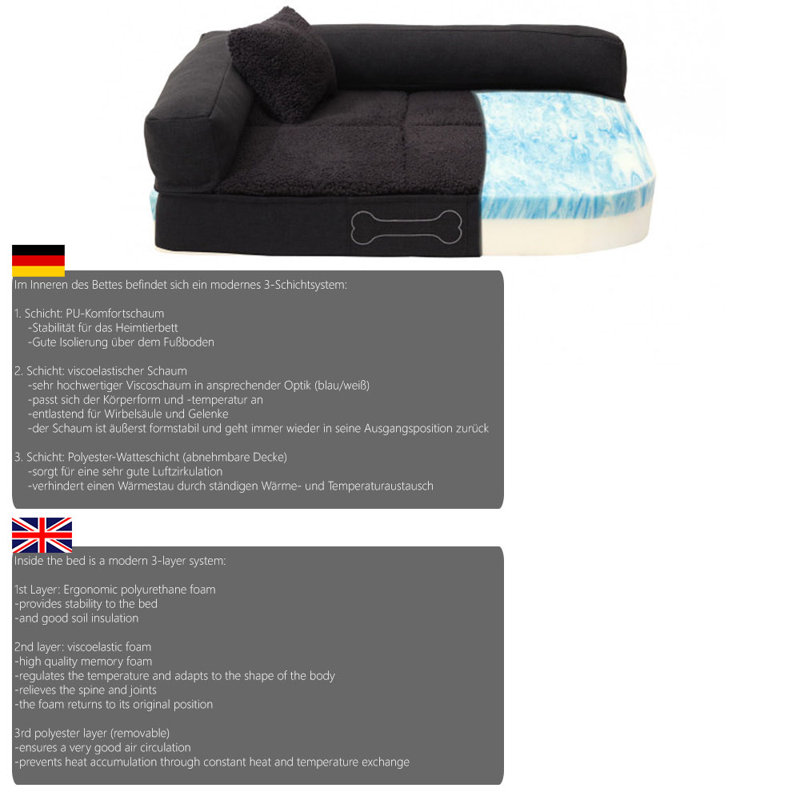 Burton Orthopedic Polyester Pet Bed, Large (120cm W x 80cm D)