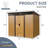 8Ft X 6Ft Outdoor Metal Storage Shed  Coffee . -Proof. Foundation. Store Your Lawn And Garden Items 8 6 Ft With Sliding Doors Spacious Interior. -. Ideal For Backyard Organization-127322428