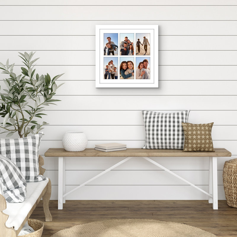 14X14 Collage Picture Frame - Fits Six 4X6 Photos Or One 14X14 Photo, White
