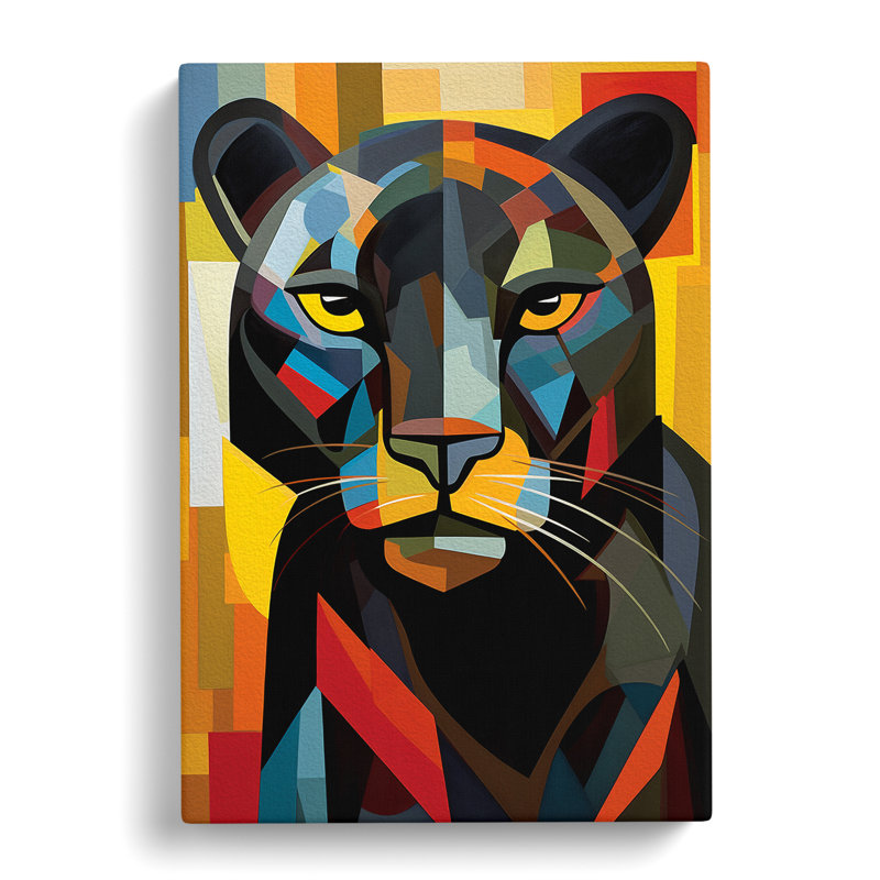Panther Cubism - No Frame Print, 50cm H x 35cm W x 3cm D