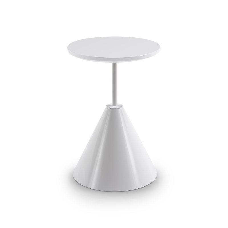 Montleban Pedestal End Table, White, White