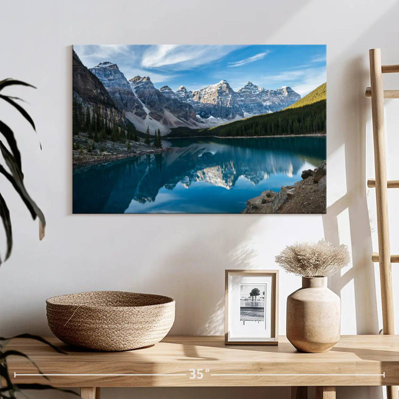 Lac Alaine Moraine dans la vallée, H 16 po x l 24 po