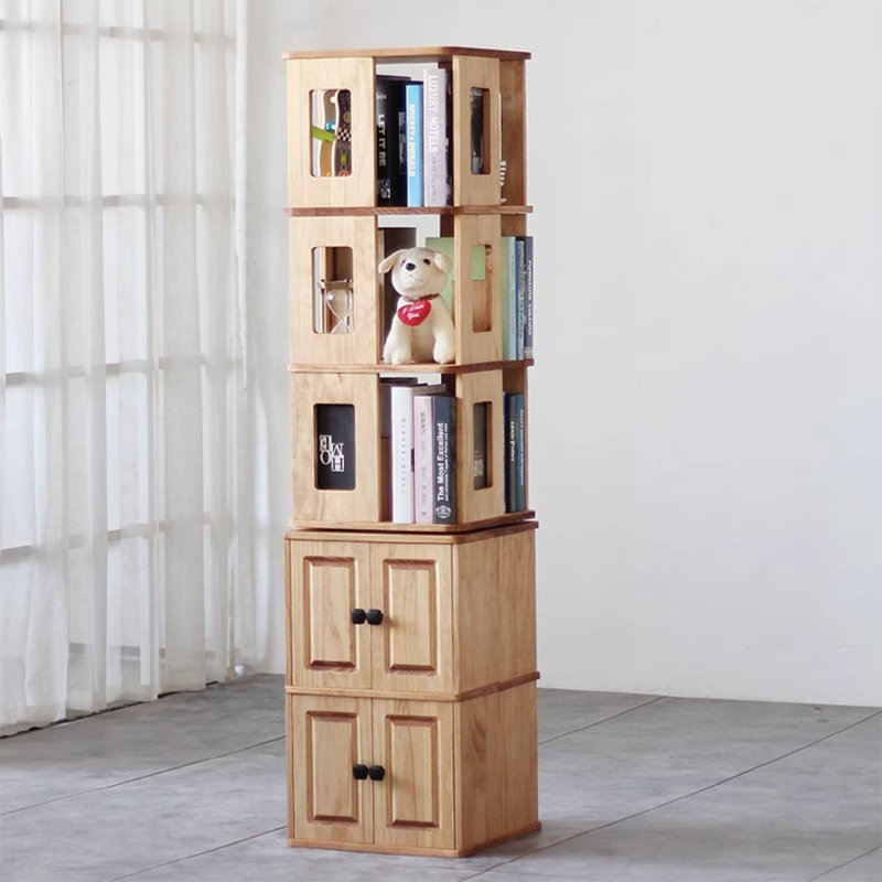 Burlywood Modern Solid wood Rotating Bookshelf