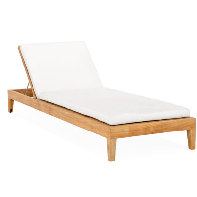 Classic Teak Chaise Lounge - Charcoal