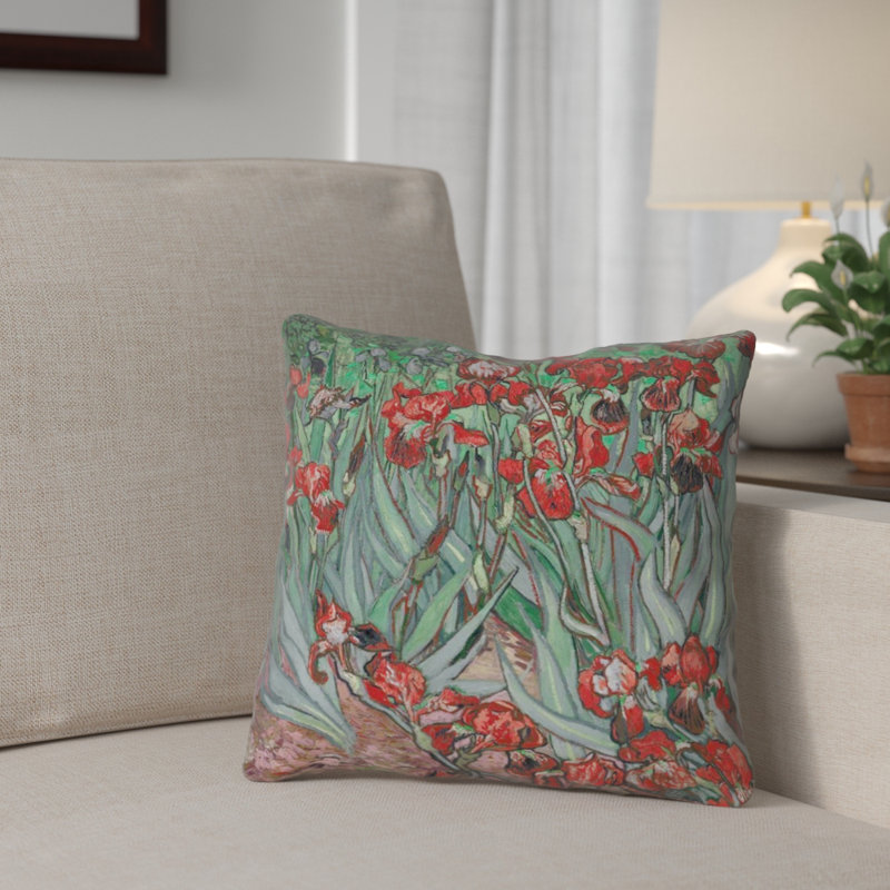 Coussin Morley, 14 po x 14 po, Rouge, Polyester / bourre de polyester