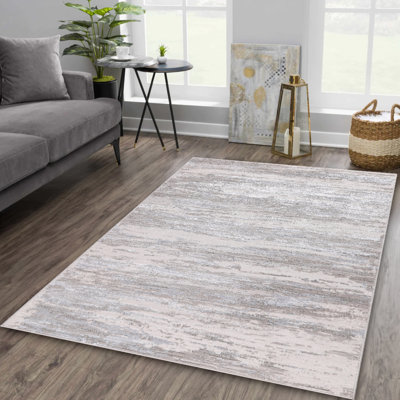 Parkwoods Collection Abstract Neutral Area Rug
