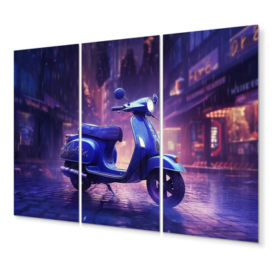 Scooter City Rides II - ensemble de reproduction d'art en métal Scooter