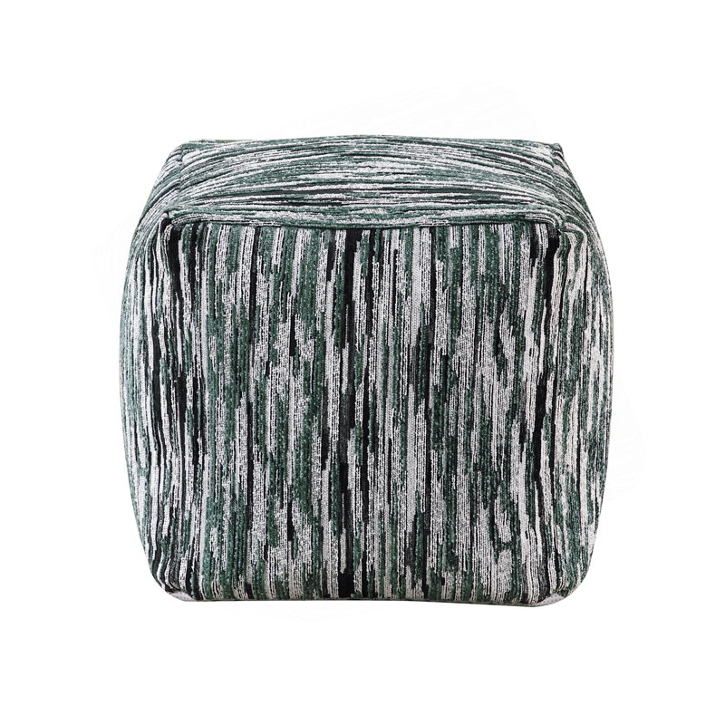 Modern Pouf Multi-Color Fabric Upholstered Ottoman, Non-Slip Floor Pouf, Bean Bag Chair, 1Pc Sitting Pouf