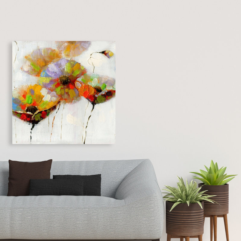 Fleurs colorées en pointillé - chambre à coucher romantique
