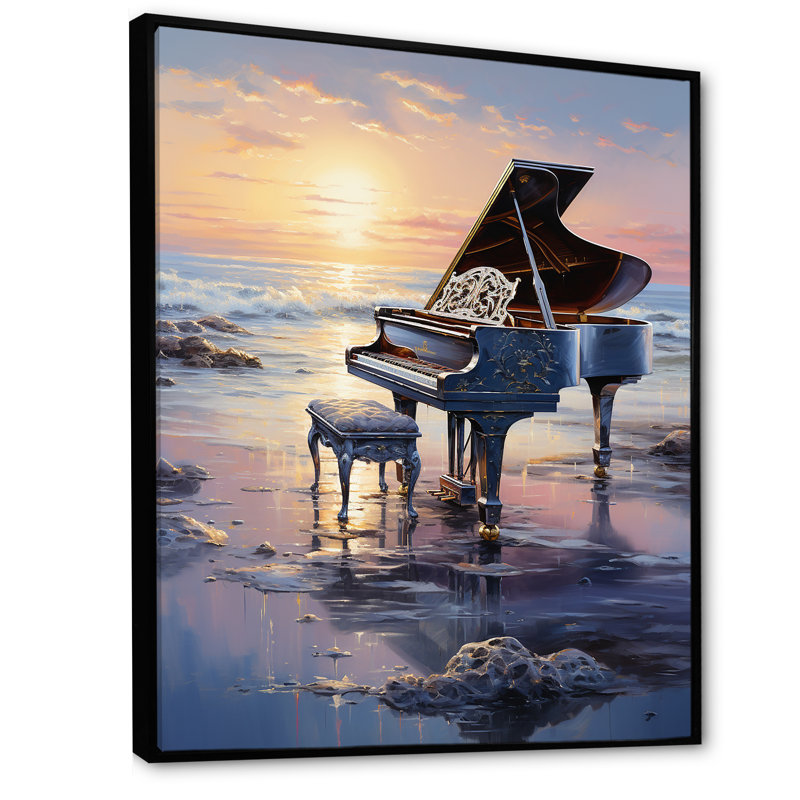 Piano Oceans Orchester II, Cadre flottant noir, 20" H x 12" W