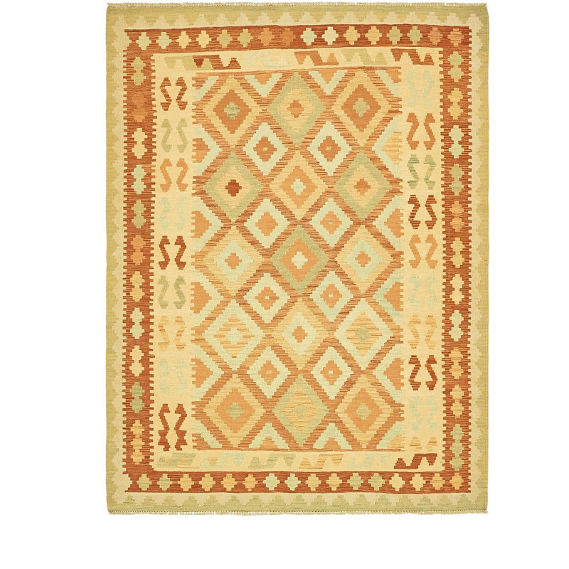 Tapis en laine noué la à la main one-of-kind-new age saumon/or 4 pi 9 po x 6 pi Elland