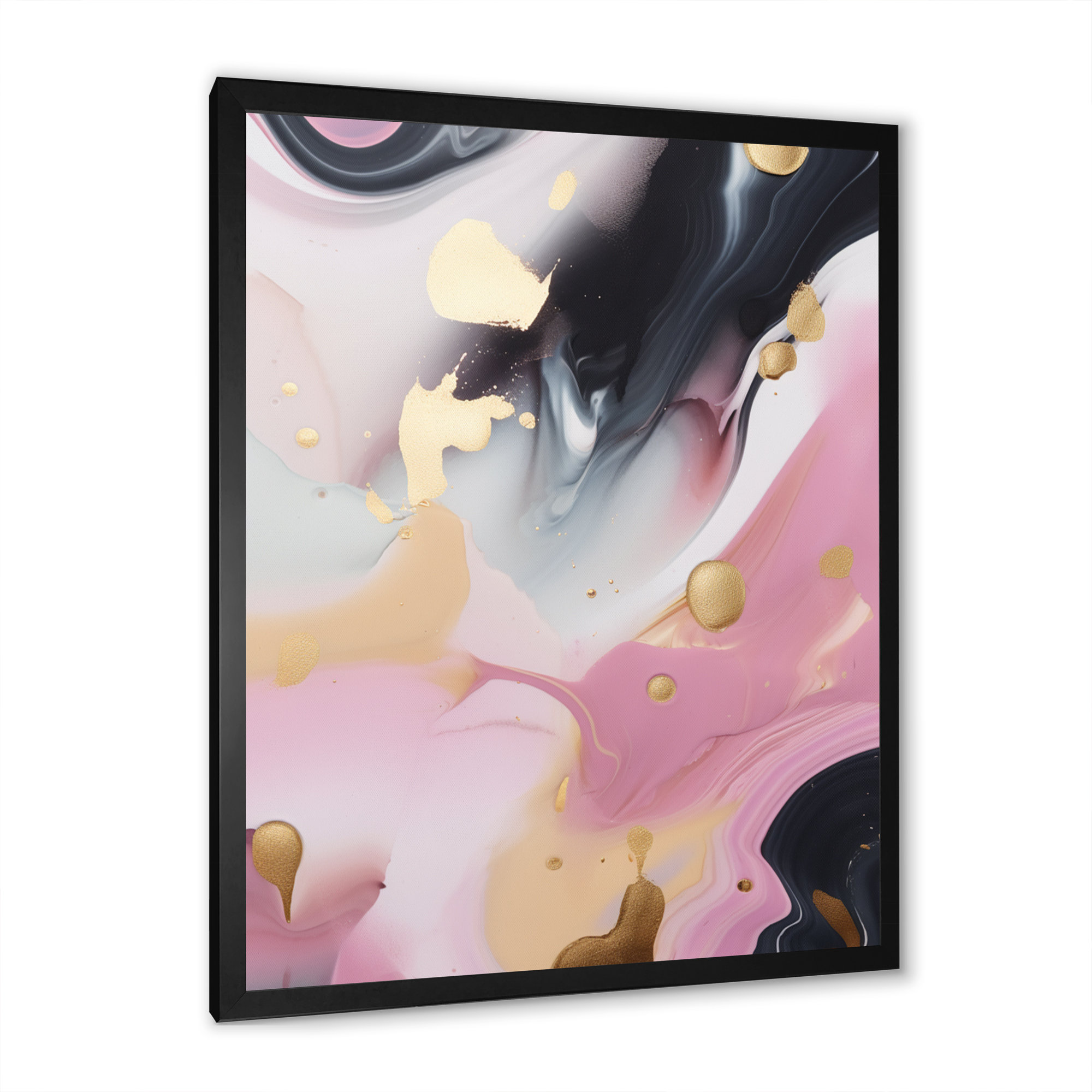 Mercer41 Pink And Gold Mysterious Marble II - Abstract Marble Wall Art ...