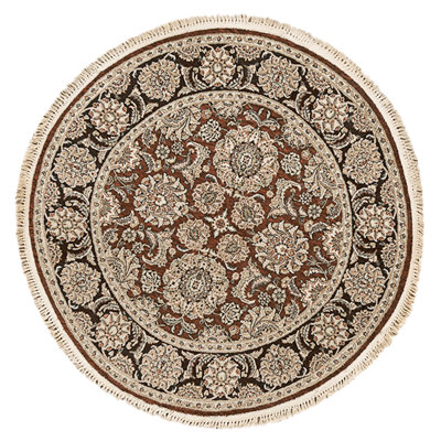 High-Quality Hand-Knotted Wine And Black Area Rug