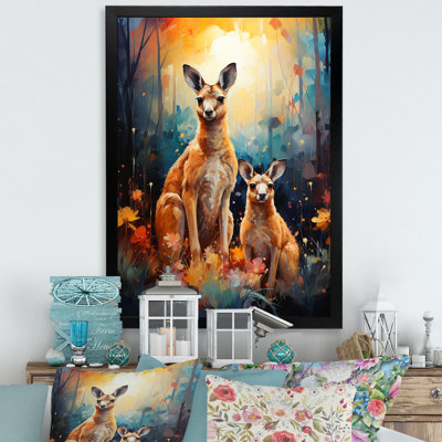 Adorable oasis de fleur de kangourou sur toile