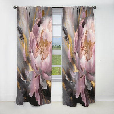 Knowsley - Peonies Curtain - Blackout Floral Curtain - 1 Panels