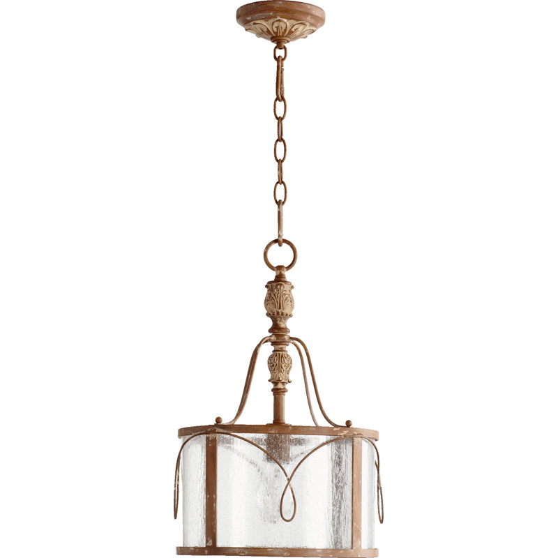Luminaire suspendu cylindrique à 1 lumière Solange, Ocre français
