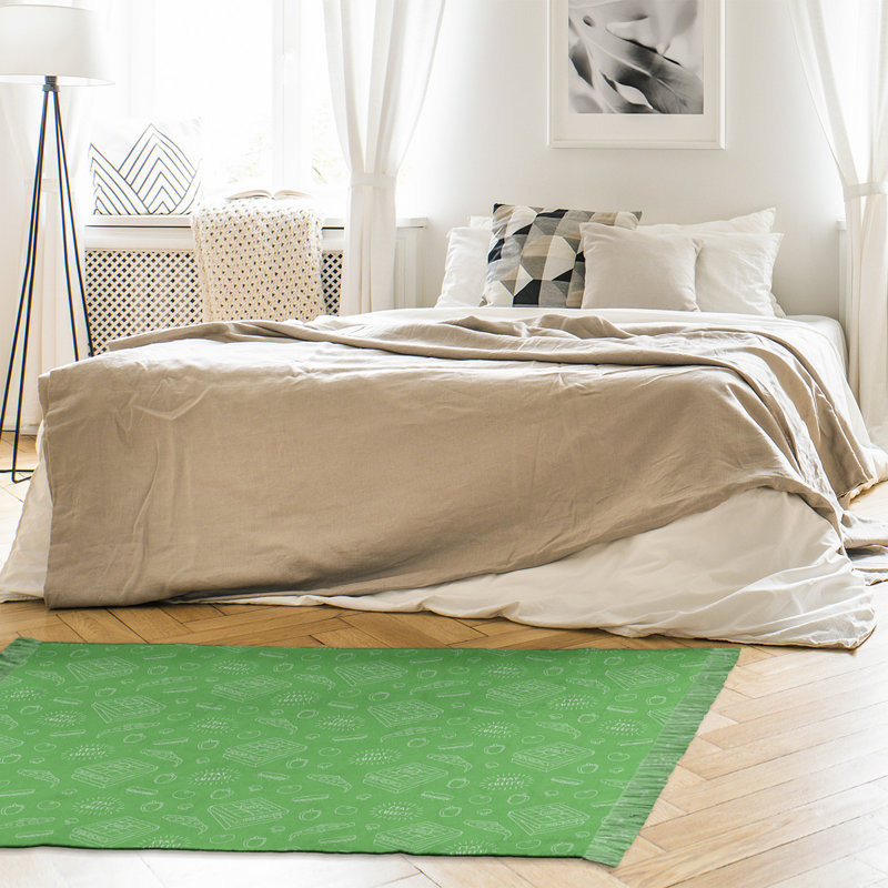 Tapis décoratif vert pizza, non