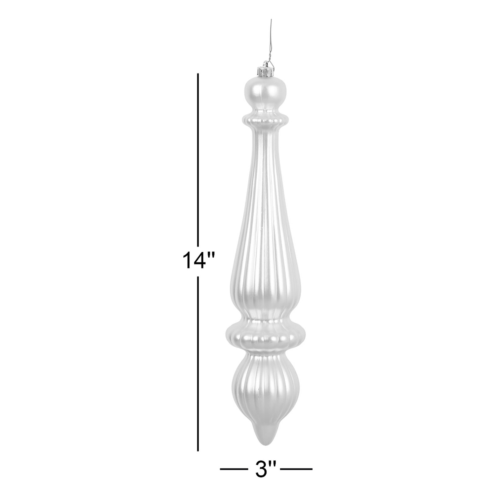 14" Finial Drop Christmas Ornament UV, Green