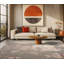 Tapis gris contemporain en laine botanique touffeté à la main de style oriental-1176255363