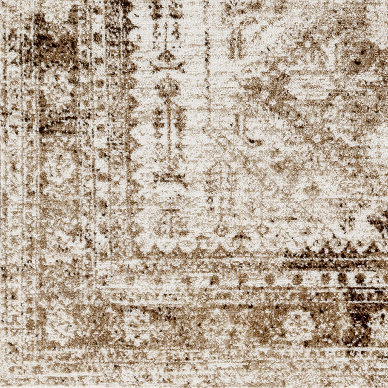 Brown Traditional Rug, Bordered Easy to Clean Rug For Living Room, Dining Room, Bedroom, Rectangle 120 x 170 cm