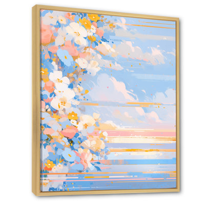" Modern Pink Cherry Blossom Bold Stripes II "