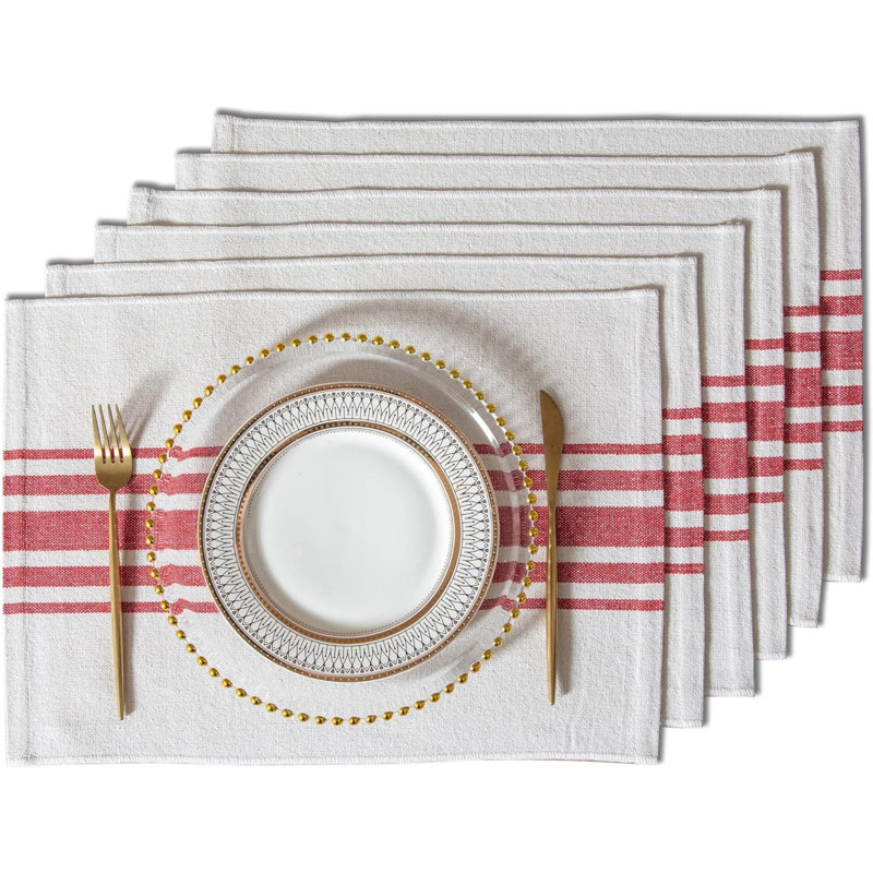 Napperon Delph, Rouge / Beige