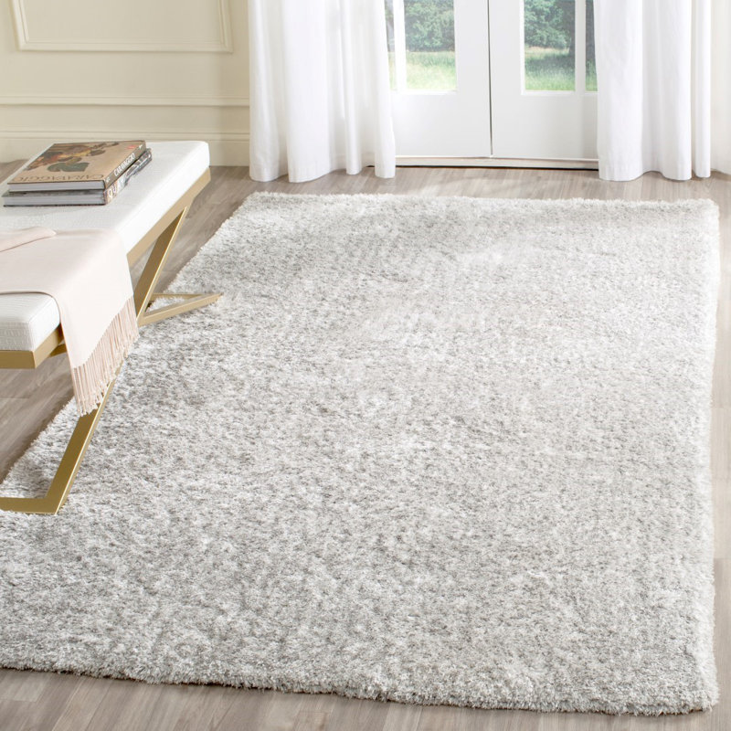 Tapis gris clair Chamiyah , Rectangle 5 pi x 8 pi