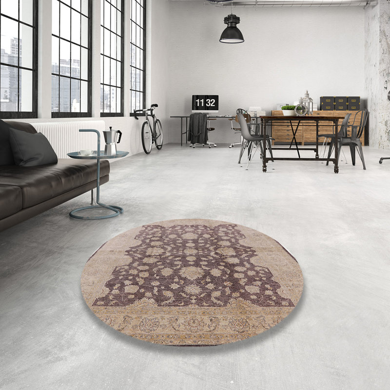 Tapis oriental brun / beige Mattheus, Rond 6 pi