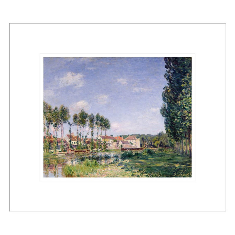 «Banks of the Loing Moret» par Alfred Sisley, impression giclée sur cadre, H 13,75 po x l 15,62 po