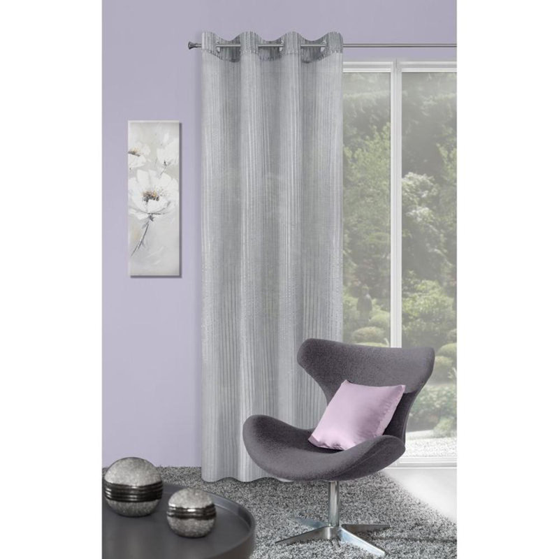 Room Darkening Curtain Pair, Steel