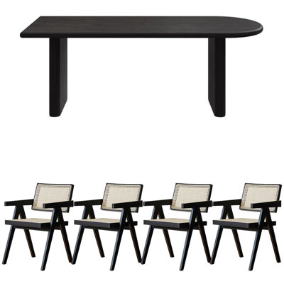 Nordic style solid wood dining table set