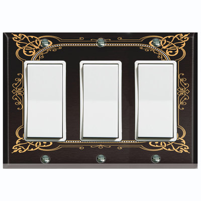 Patterned 3 - Gang Rocker Standard Wall Plate