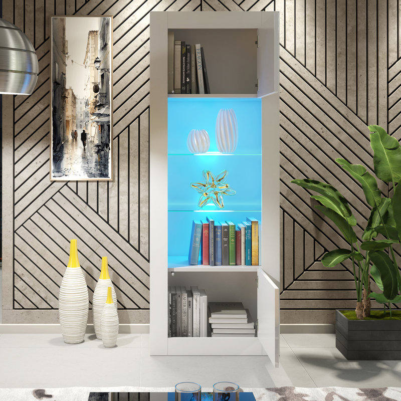 Aquetzalli Display Cabinet, White/Grey