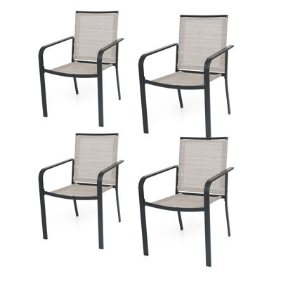 Chaise de salle à manger d'extérieur empilable (ensemble de 4)
