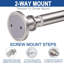 Tringle à rideau de douche industrielle - tension 2 en 1 et fixation par vis, acier inoxydable 304 antirouille, finition nickel brossé, tringle réglable robuste