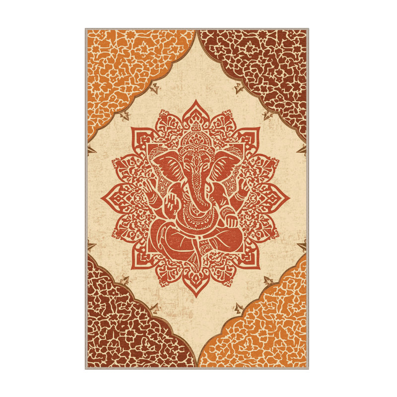 Tapis moelleux moelleux d'inspiration mondiale Pitkin en beige - reliure beige, 2 x 5