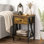 Ensemble de 2 tables de chevet industrielles avec tiroir et étagère de rangement, tables de chevet modernes avec structure en métal pour la chambre à coucher et le salon