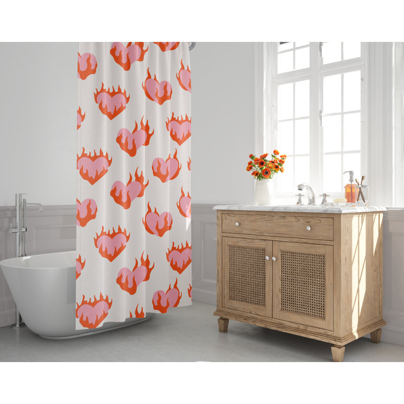 Rideau de douche Burning Heart
