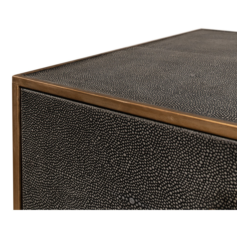 Shagreen 2 - Drawer Solid Wood Nightstand, Antique Gray