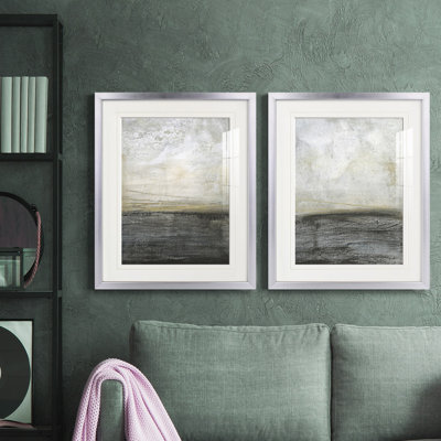 «Misty Landscape I», ensemble de 2 reproductions de cadres photo