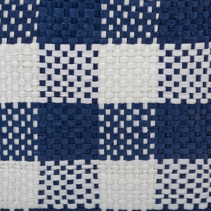 PAPER BIN CHECKERS NAVY RECTANGLE LARGE 17x12x12