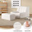 Fauteuil à billes pour adultes avec repose-pieds, fauteuils à billes surdimensionnés avec mousse à mémoire de forme haute densité, canapé confortable avec tête, cou, dossier, soutien lombaire, hanche pour le salon et la chambre à coucher