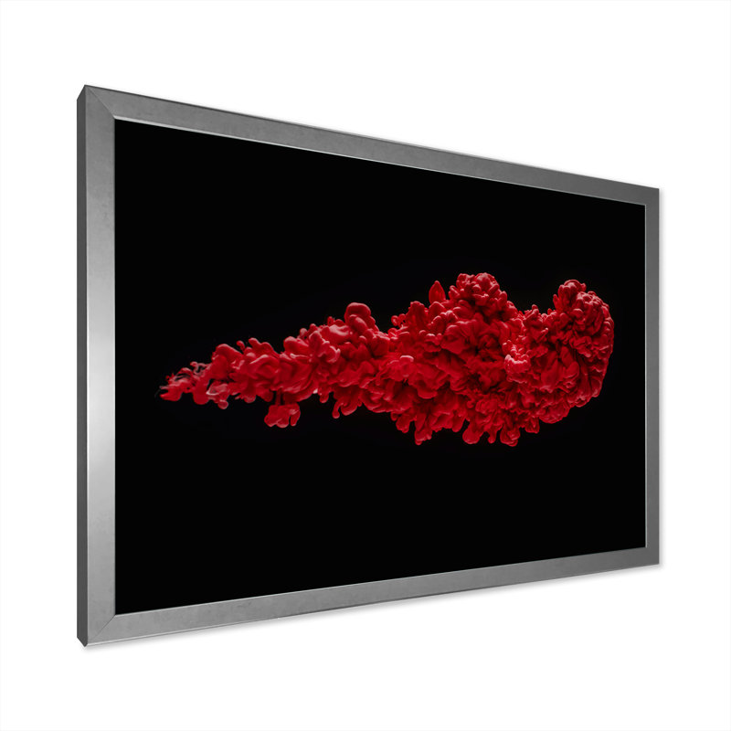 Red River or Red Ink Liquide - peinture sur toile, H 34 po x l 44 po x P 1,5 po, Cadre photo argenté