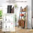 4-Tier Ladder Shelf With Cabinet And Metal Frame
